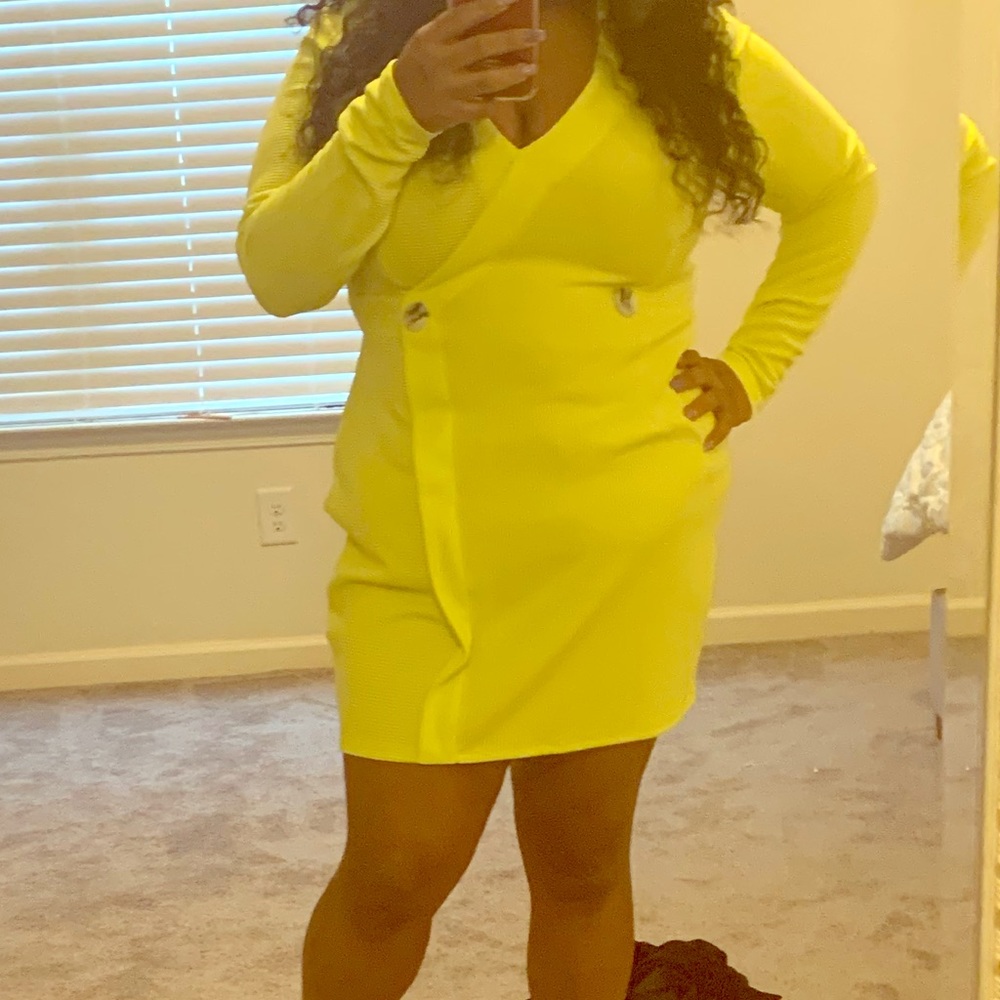 Lime Green Long Sleeved Wrap Dress